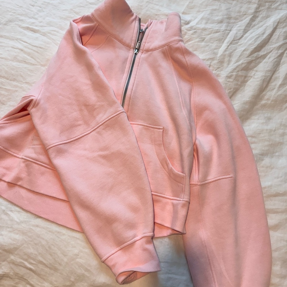 Lululemon Oversized Scuba Half Zip in Light Pink